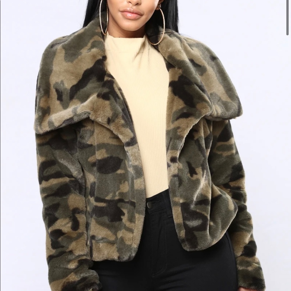 army fatigue fur coat fashion nova